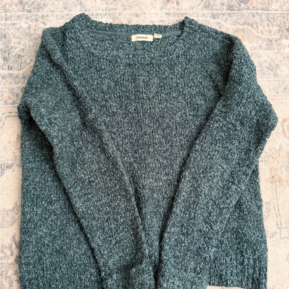 Garage Teal Crew Neck Sweater
